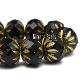 7x10mm Cruller Black with Picasso Finish and Gold Wash