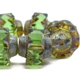13x15mm Crown Peridot with a Picasso Finish
