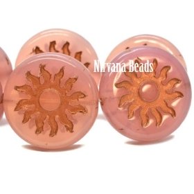 22mm Sun Coin Dusty Rose with a Copper Wash