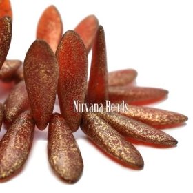 5x16mm Daggers Scarlet Red with Etched and Gold Wash Finish
