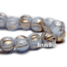 4mm Melon Periwinkle with Gold Wash