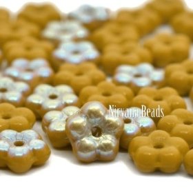 5mm Forget-Me-Not Spacers Yellow Gold with AB Finish