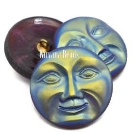 31mm Moon Face Button Violet with AB Finish