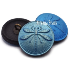 18mm Dragonfly Button Black with a Matte and AB Finish