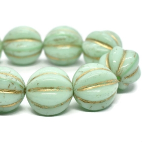12mm Melon Mint with Gold Wash