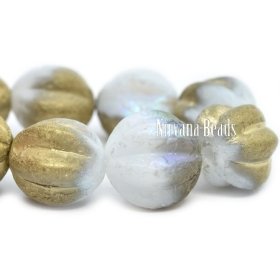 12mm Melon White with AB, Gold, and Etched Finishes
